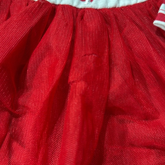 Christmas dress with tulle overlay. Sz 2T red/white - Picture 4 of 5